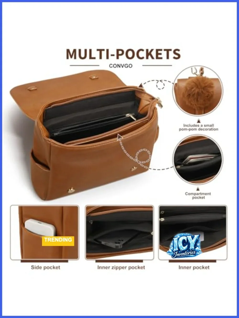PU Leather Mini Backpack Purse for Women Waterproof Travel Daypack with